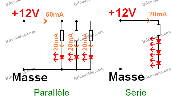 Schéma Led série ou parallèle